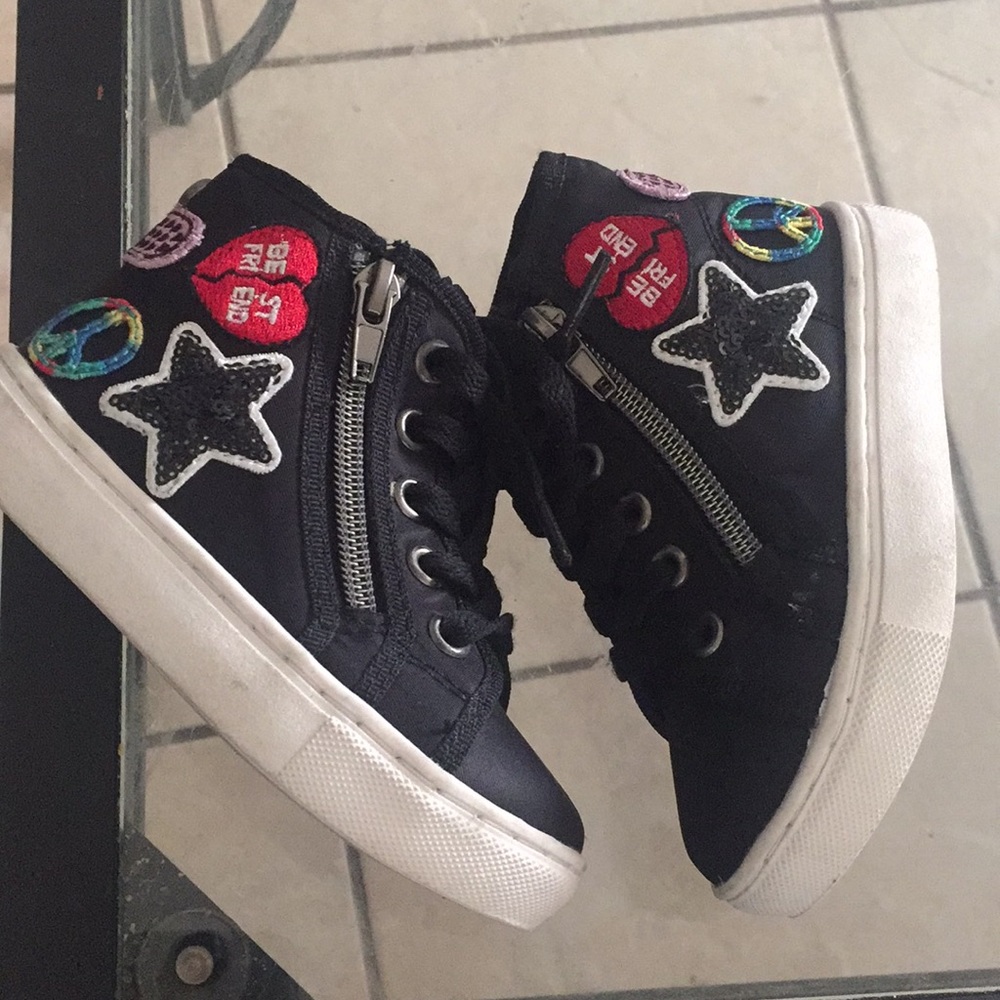 COPY - Steve Madden emoji high tops size 8 black /white